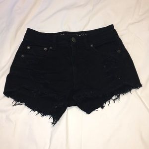 Black high waisted jean shorts